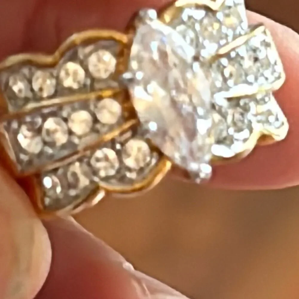 RSC multi diamond costume ring with gold size 9.5